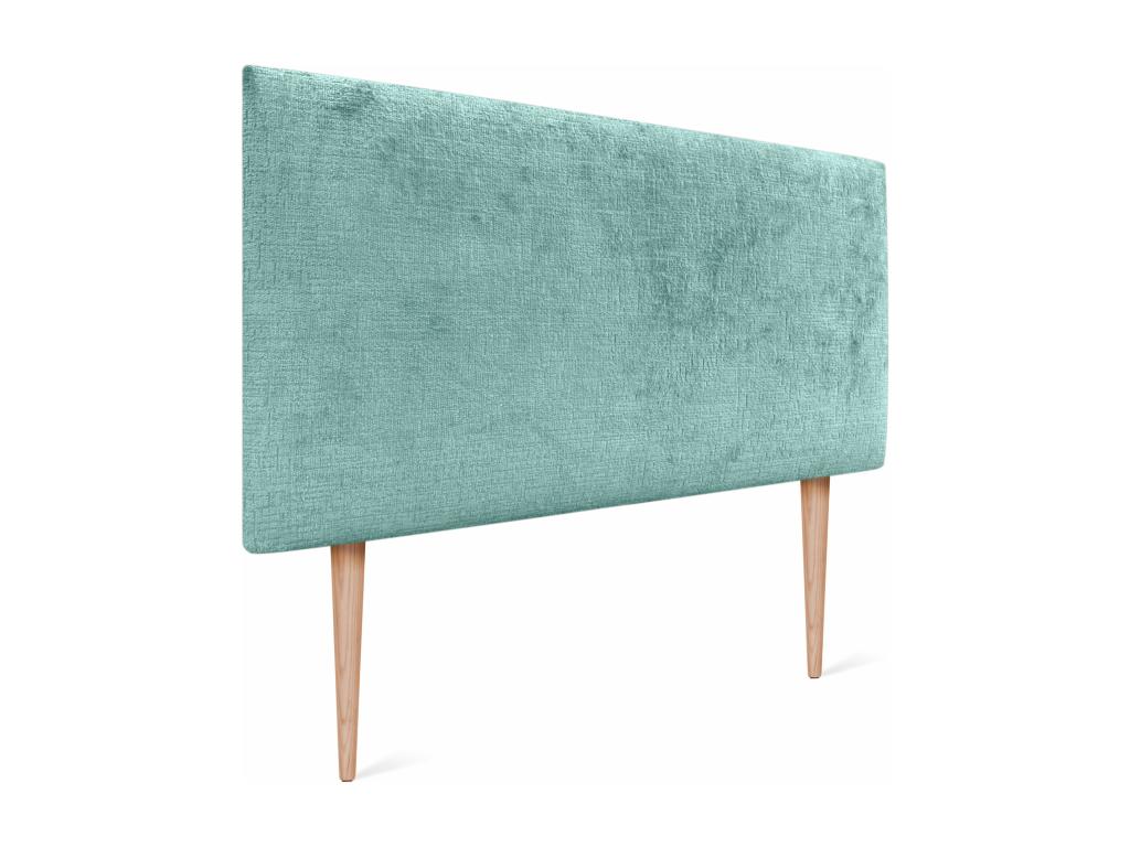 Boisona Tête de Lit laine naturelle 90x105cm avec pieds de Lit 80/90 - Vert d'eau IXKR88574