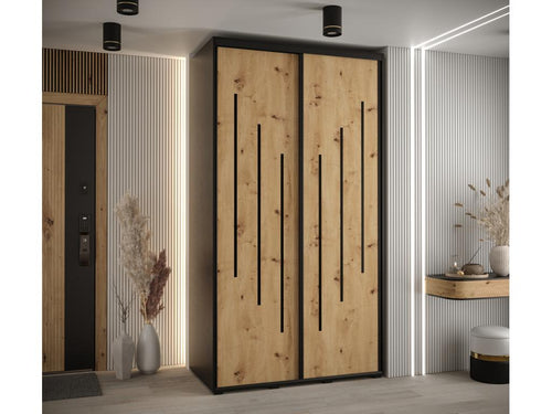 ARMOIRE Boisona 8 À PORTES COULISSANTES 235.2/140/45 2 portes Noir/Boisona/Noir JDME18544