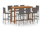 Ensemble de bar de jardin avec coussins 9 pcs Gris 2 CSBP03082