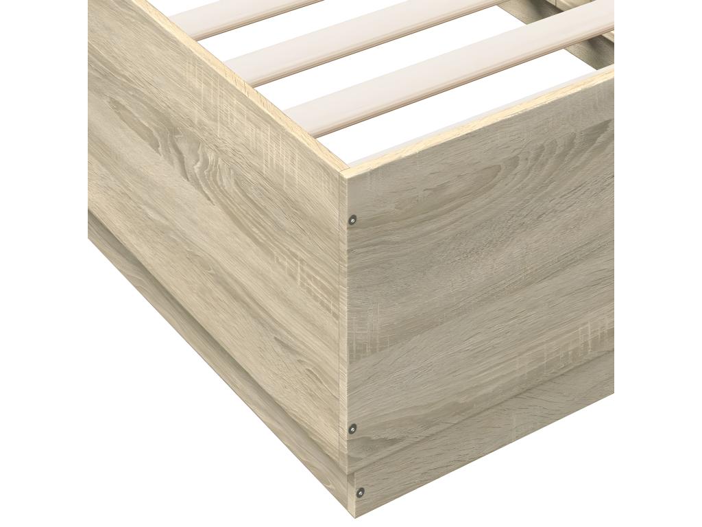 Cadre de lit sans matelas chêne Boisona 75x190 cm HAJT19803