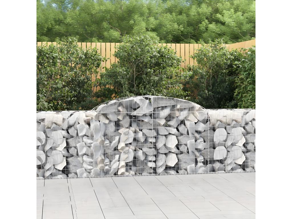 Paniers à gabions arqués 3 pièces 300x50x80/100 cm fer galvanisé LGZJ46033