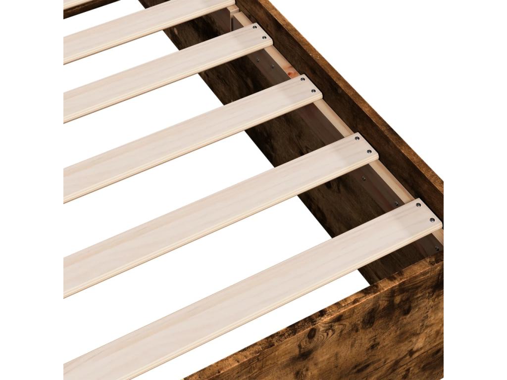 Cadre de lit chêne fumé 120x190 cm bois d'ingénierie KRNN22855