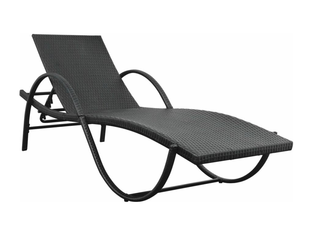 Transat chaise longue bain résine noire 193x64x56 cm 02 0012529 LIQD11665