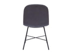Chaise design effet velours gris et métal noir Boisona SCYP30849