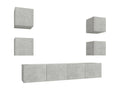 Ensemble de meubles TV 6 pièces Gris béton Bois d'ingénierie HUDS31781