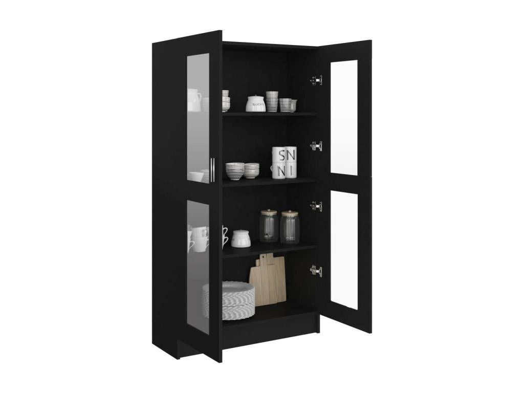Armoire à vitrine Noir 82,5x30,5x150 FAEL14707
